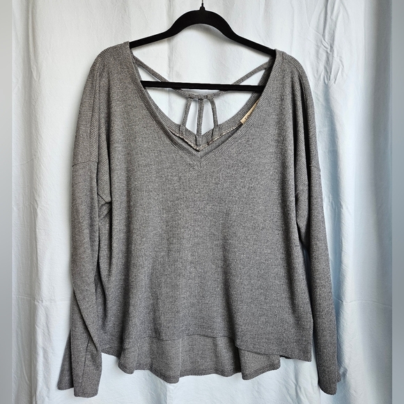 Liberty Love Tops - Liberty Love Waffle Knit Tank In Gray - Size XL